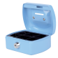 Coffret caisse Pavo avec fente tirelire 125x95x60mm bleu clair