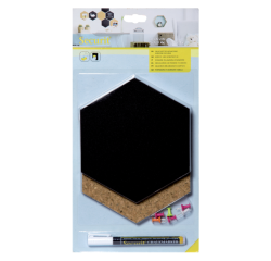 Securit Hexagon set van drie kurkborden, vier krijtborden en accessoires