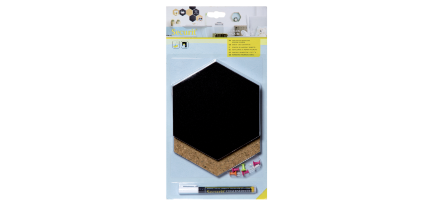 Securit Hexagon-Set mit drei Pinnwänden, vier Tafeln und Zubehör