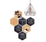 Securit Hexagon-Set mit drei Pinnwänden, vier Tafeln und Zubehör