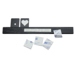 Shelf label security with letters and numbers, black