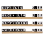 Security shelf letter with letters and numbers, teak