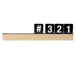 Security shelf letter with letters and numbers, teak