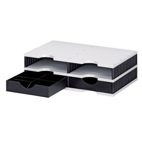 Module de classement Styrodoc A4 4 casiers noir/gris