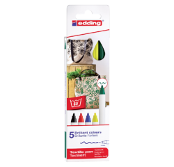 Textielmarker edding 4600 rond 1mm basis assorti 5 stuks