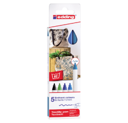 Textielmarker edding 4600 rond 1mm koel assorti 5 stuks
