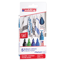 Textielmarker edding 4500 rond 2-3mm koel assorti 5 stuks