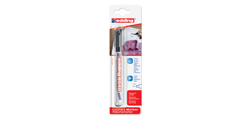 Wasgoedmarker edding 8040 rond 1mm zwart in blister