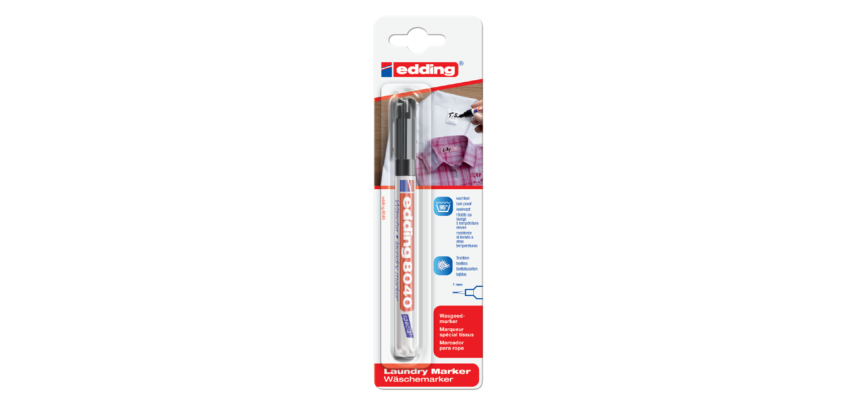 Wasgoedmarker edding 8040 rond 1mm zwart in blister