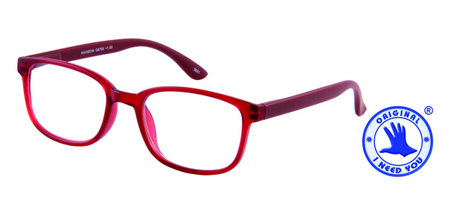 Lunettes de lecture I Need you +3.00 dpt Rainbow rouge foncé