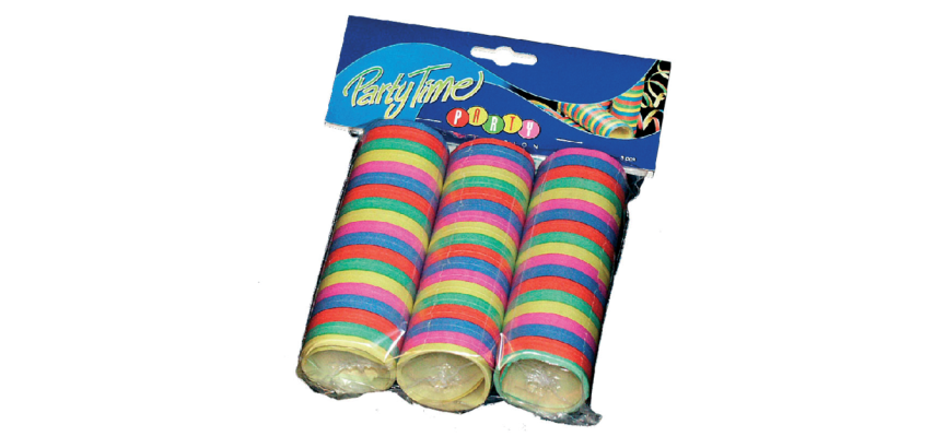 Serpentins blister de 3 rouleaux