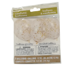 Ballon transparant met goud confetti 6 stuks 30cm