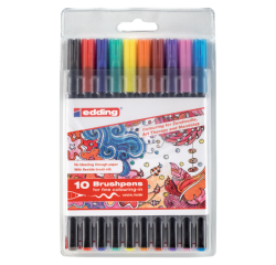 Feutre pinceau edding 1340 assorti étui de 10 pièces