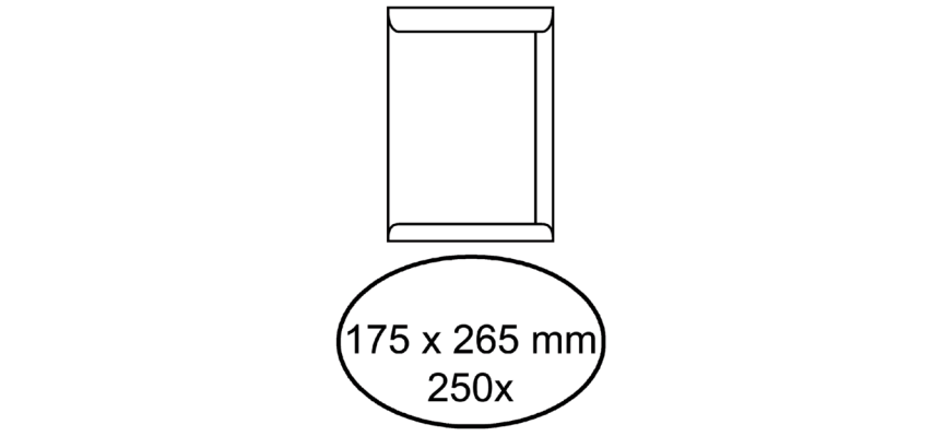 Enveloppe IEZZY 175x265mm autocollant 100g blanc 250 pièces
