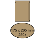 Envelop akte IEZZY 175x265mm zelfklevend 90gr bruin 250 stuks