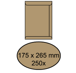 Enveloppe IEZZY 175x265mm autocollant 90g brun 250 pièces