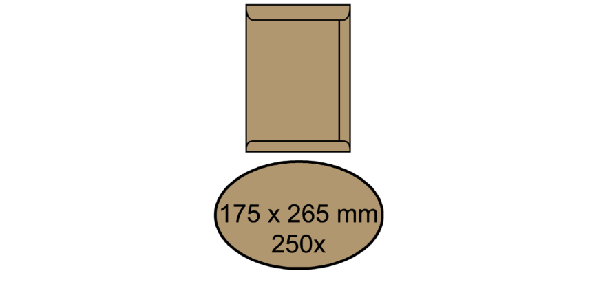 IEZZY Envelope 175x265mm self-adhesive 90g brown 250 pieces