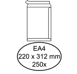 Enveloppe Hermes EA4 220x312mm autocollant blanc 250 pièces