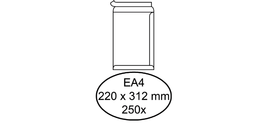 Enveloppe Hermes EA4 220x312mm autocollant blanc 250 pièces