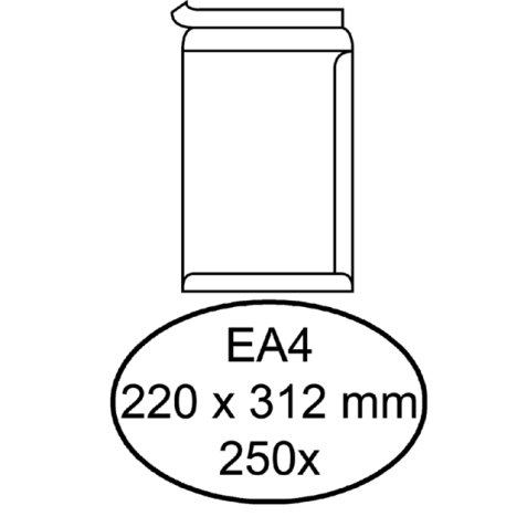 Envelop Hermes akte EA4 220x312mm zelfklevend wit doos à 250 stuks