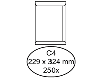 Enveloppe Hermes C4 229x324mm gommée blanc 250 pièces