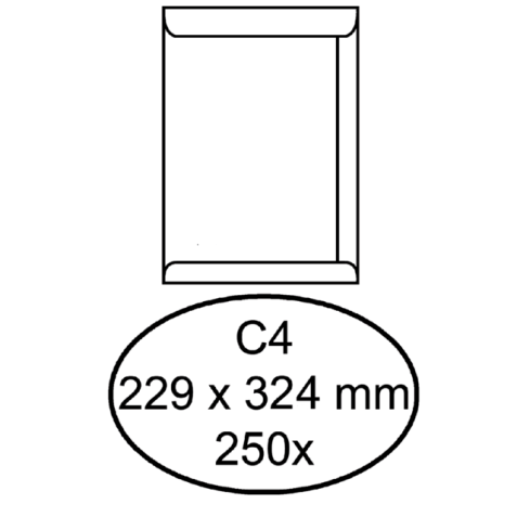 Enveloppe Hermes C4 229x324mm gommée blanc 250 pièces