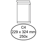 Enveloppe Hermes CA 229x324mm autocollante blanc 250 pièces