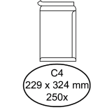 Enveloppe Hermes CA 229x324mm autocollante blanc 250 pièces