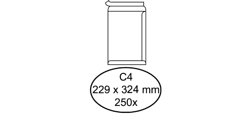 Enveloppe Hermes CA 229x324mm autocollante blanc 250 pièces
