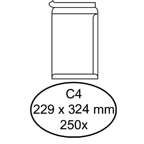 Envelop Hermes akte C4 229x324mm zelfklevend wit doos à 250 stuks