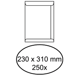 Envelop akte IEZZY 230x310mm zelfklevend 100gr wit 250stuks