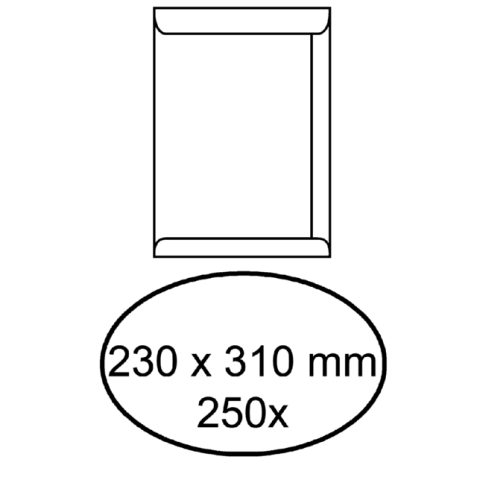 Envelop akte IEZZY 230x310mm zelfklevend 100gr wit 250 stuks