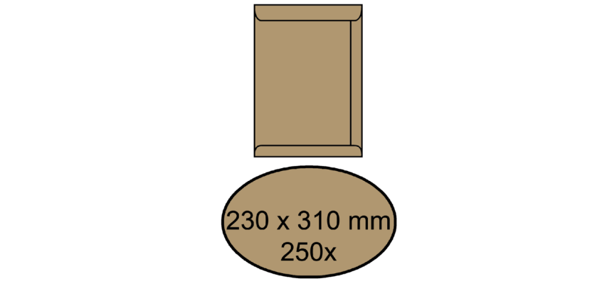 IEZZY Envelope 230x310mm self-adhesive 90g brown 250 pieces