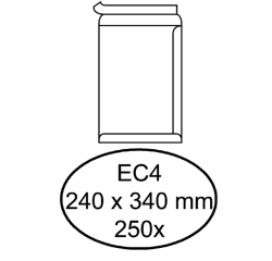 Enveloppe Hermes EC4 240x340mm autocollante blanc 250 pièces
