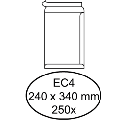 Enveloppe Hermes EC4 240x340mm autocollante blanc 250 pièces