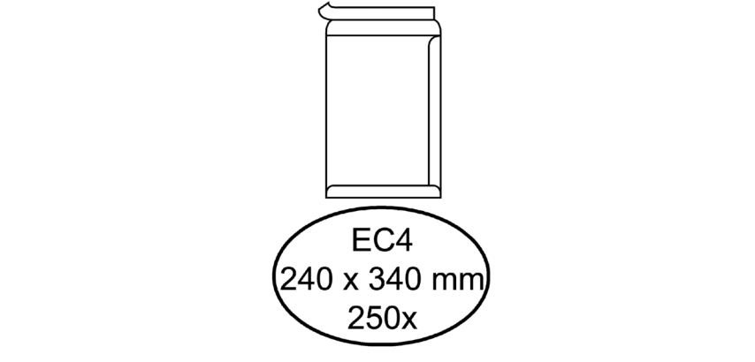 Enveloppe Hermes EC4 240x340mm autocollante blanc 250 pièces