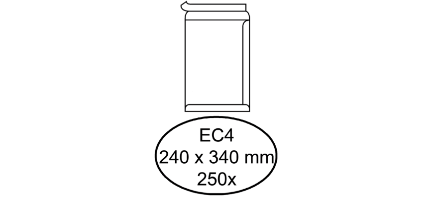 Enveloppe Hermes EC4 240x340mm autocollante blanc 250 pièces