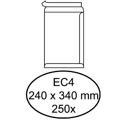 Envelop Hermes akte EC4 240x340mm zelfklevend wit doos à 250 stuks