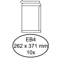 Envelop Hermes akte EB4 262x371mm zelfklevend wit pak à 10 stuks