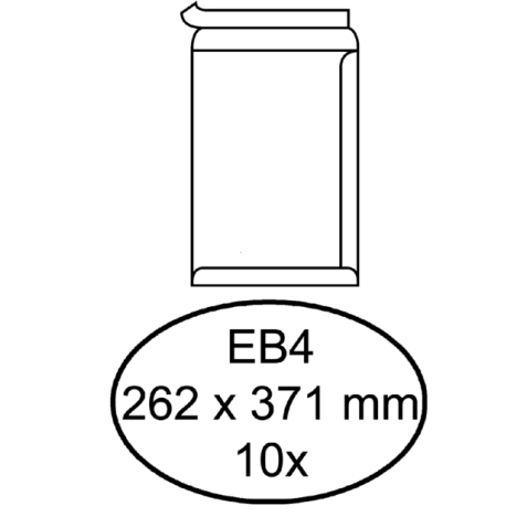 Envelop Hermes akte EB4 262x371mm zelfklevend wit pak à 10 stuks