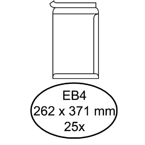 Enveloppe Hermes EB4 262x371mm autocollant blanc 25 pièces