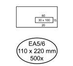 Enveloppe Hermes EA5/6 110x220mm fenêtre droite 3x10 autocollante 500 pièces