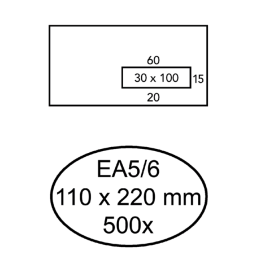Enveloppe Hermes EA5/6 110x220mm fenêtre droite 3x10 AC 500 pièces