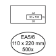 Envelop Hermes EA5/6 110x220mm venster 3x10rechts zelfklevend 500 stuks