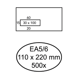 Enveloppe Office 110x220-DL autocollante 80g