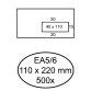 Envelop Hermes EA5/6 110x220mm venster 4x11rechts zelfklevend 500 stuks