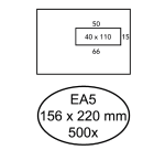 Hermes Umschlag EA5 156x220mm rechte Fenster 4x11 selbstklebend 500 Stück