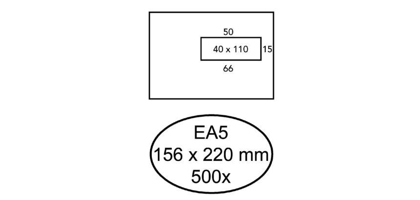 Hermes Umschlag EA5 156x220mm rechte Fenster 4x11 selbstklebend 500 Stück