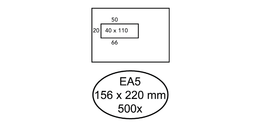 Hermes Umschlag EA5 156x220mm Fenster links 4x11 selbstklebend 500 Stück