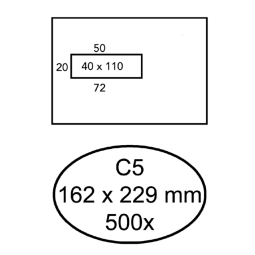 Enveloppe Hermes C5 162x229mm fenêtre gauche 4x11 gommée 500 pièces